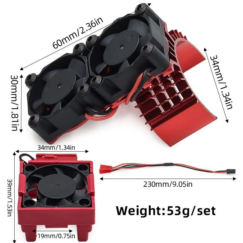 Rc Hobby Toys - Zestaw podwójnych wentylatorów chłodzących, szybkoobrotowy radiator