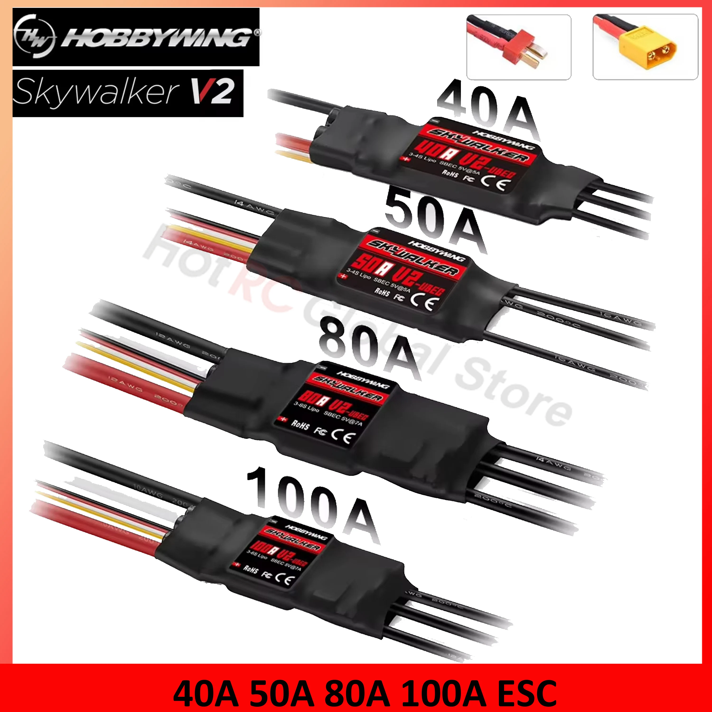 Rc Hobby Airplanes - HOBBYWING Skywalker V2 Series 40A 50A
